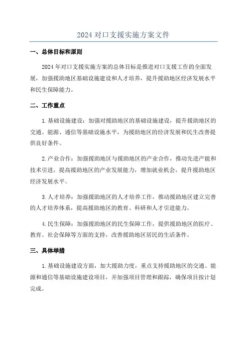 2024对口支援实施方案文件