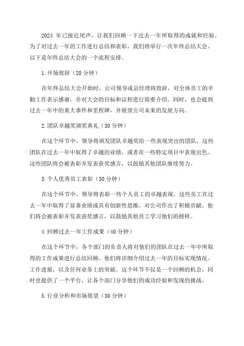 2024年终总结大会流程