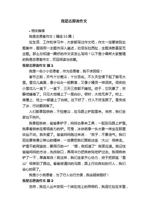 我是志愿者作文