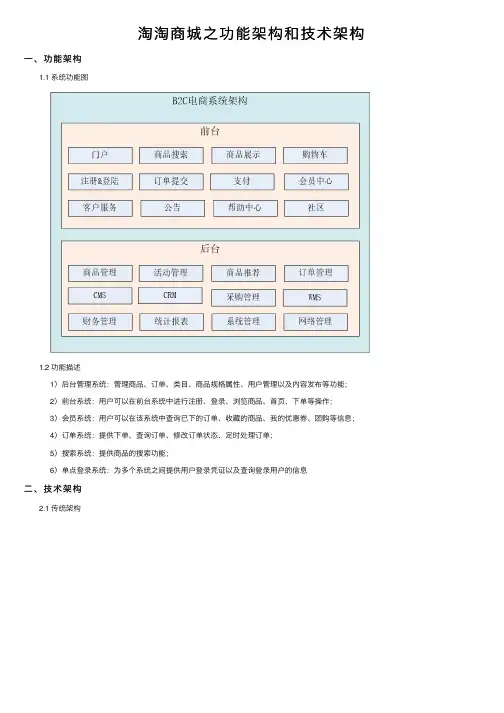淘淘商城之功能架构和技术架构