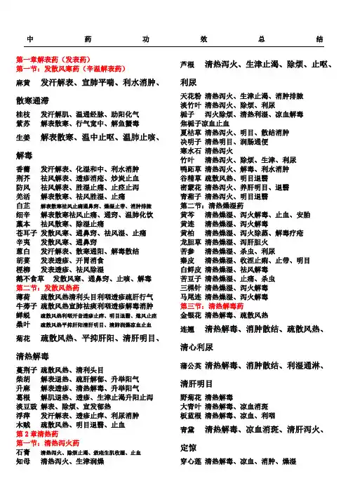 《中药学》总结归纳