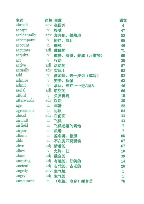 新概念英语第二册单词(Excel版)