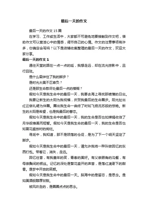 最后一天的作文
