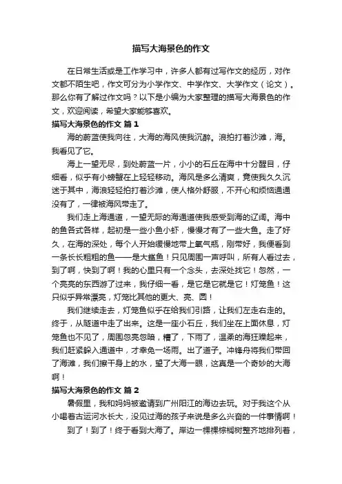 描写大海景色的作文（精选64篇）