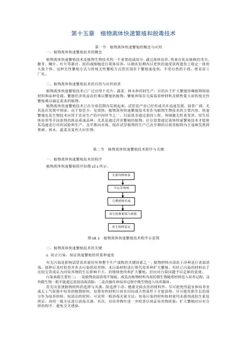 第十五章植物离体快速繁殖和脱毒技术