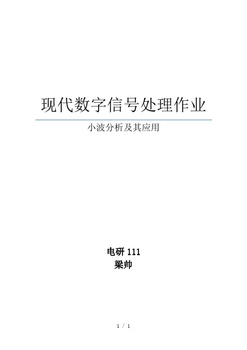 《小波分析及其应用》word版