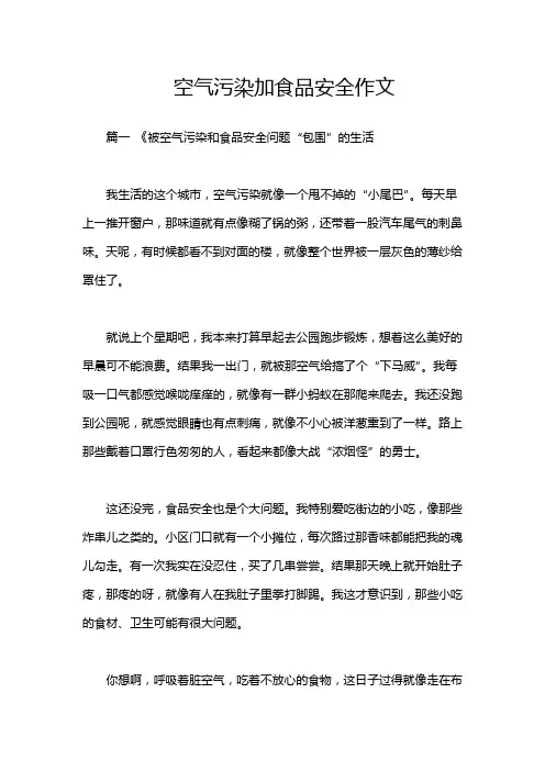 空气污染加食品安全作文
