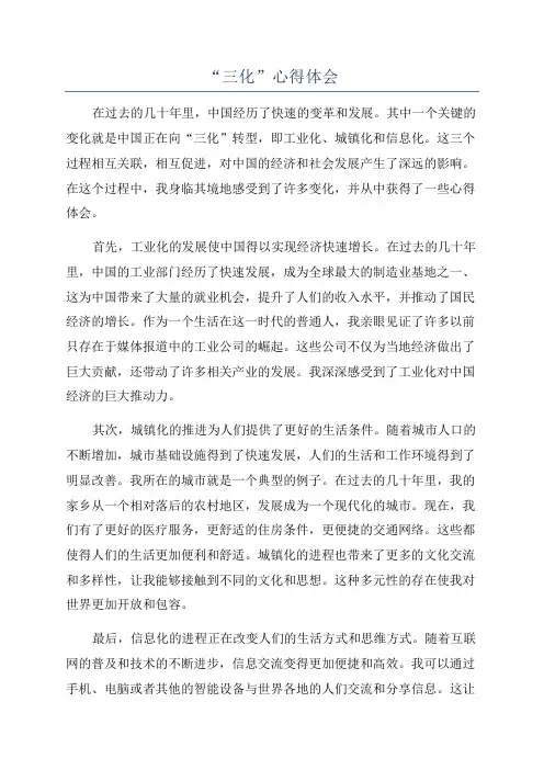 “三化”心得体会