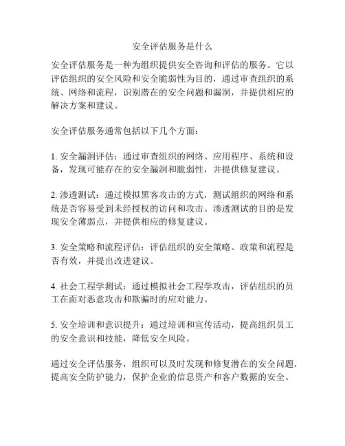 安全评估服务是什么