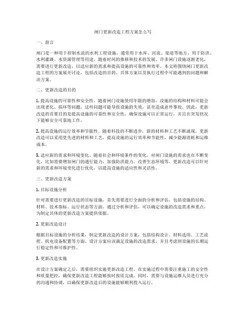 闸门更新改造工程方案怎么写