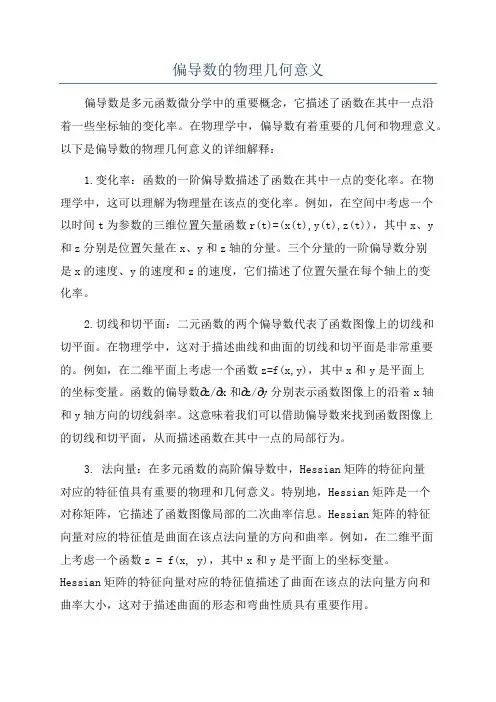 偏导数的物理几何意义
