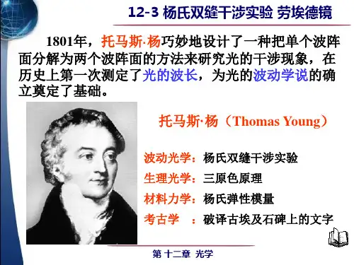 12-3 杨氏双缝干涉实验 劳埃德镜