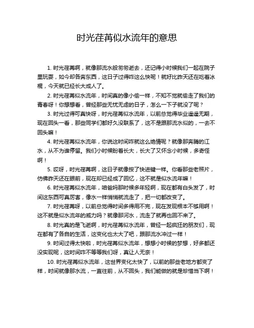 时光荏苒似水流年的意思