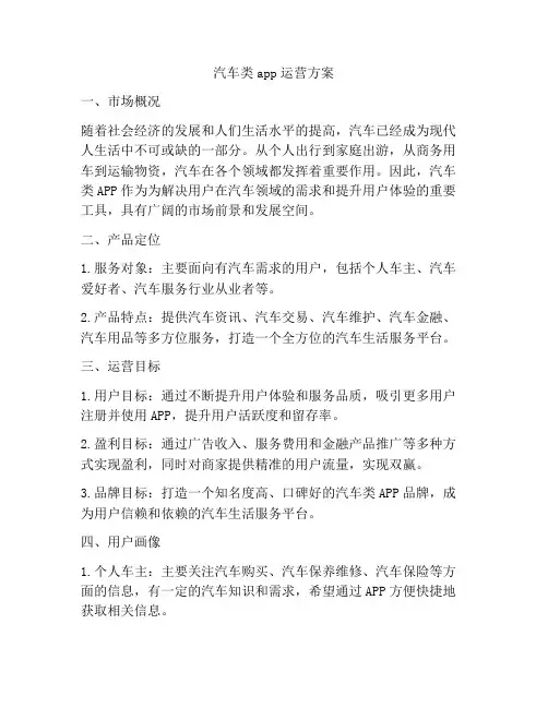 汽车类app运营方案