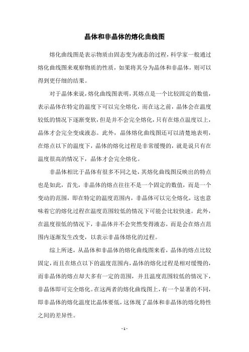 晶体和非晶体的熔化曲线图