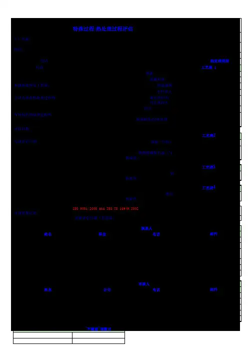 AIAG_CQI-9热处理系统评估HTSA(Heat_Treat_System_Assessment)_审核表格-中英文