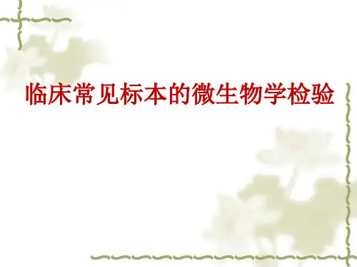 临床常见标本的微生物检验