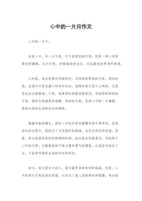 心中的一片月作文