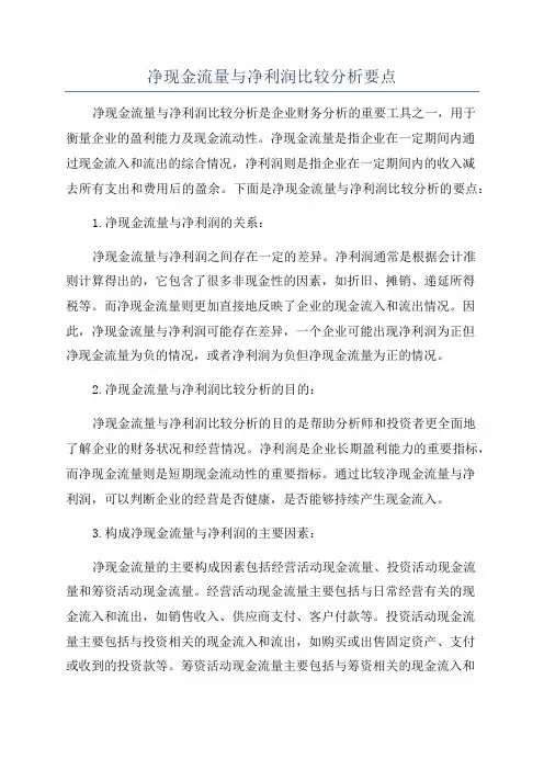 净现金流量与净利润比较分析要点