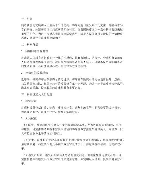 疼痛科申请报告