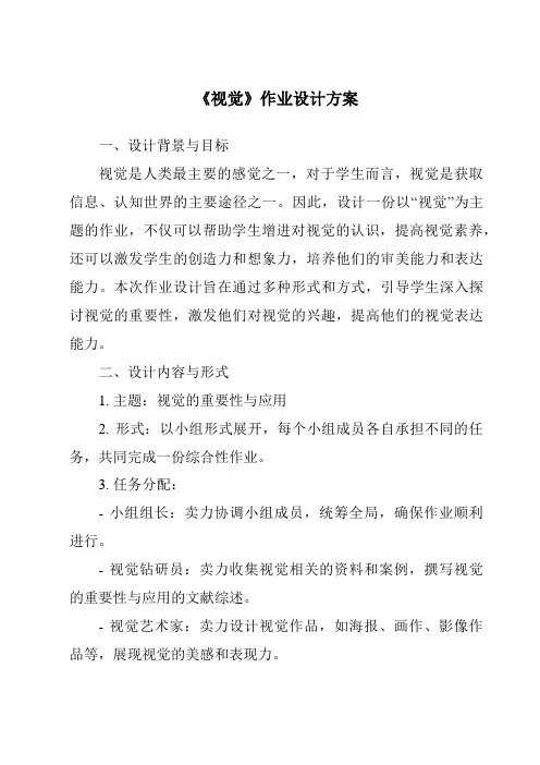 《视觉作业设计方案
