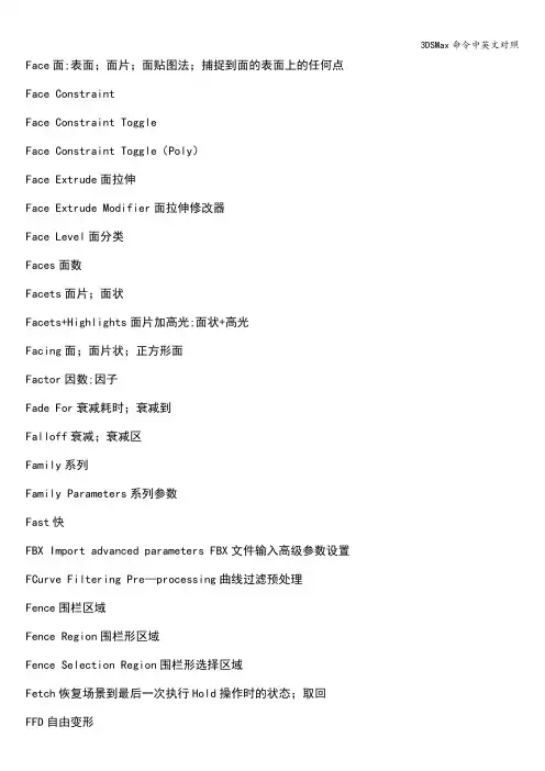 3DSMax命令中英文对照