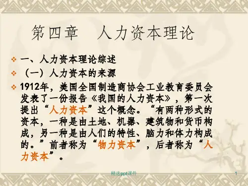 人力资本理论ppt课件