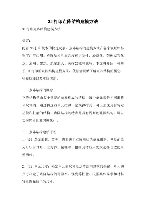 3d打印点阵结构建模方法