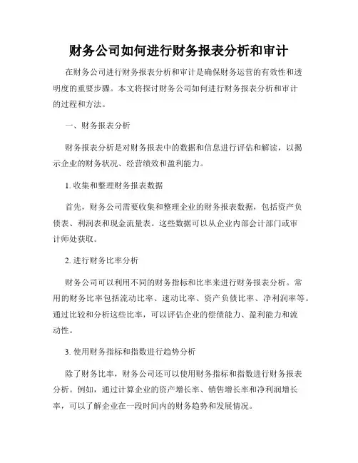 财务公司如何进行财务报表分析和审计