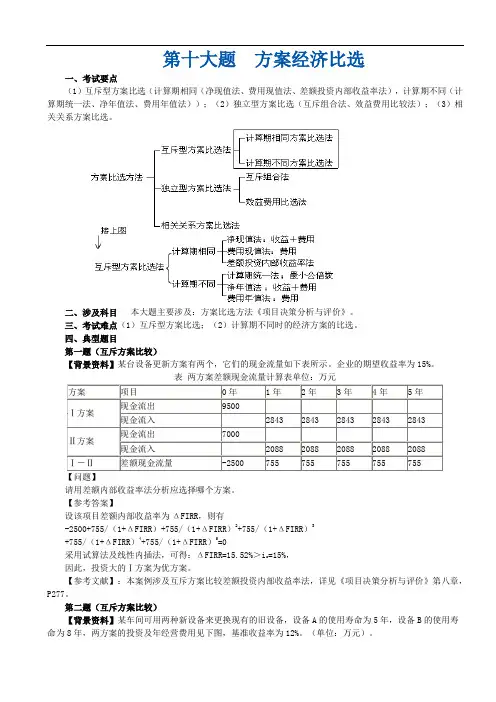 第十大题-方案经济比选
