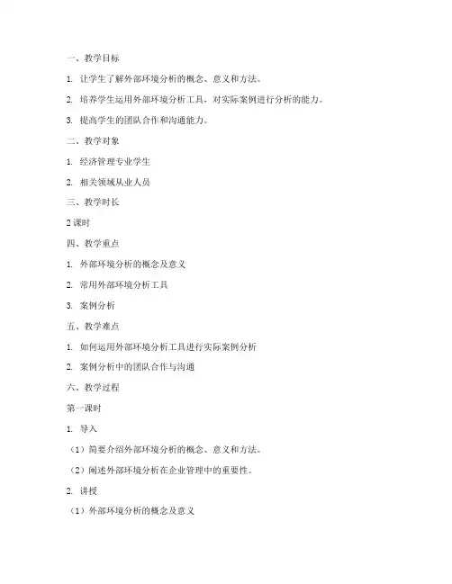 外部环境分析教案设计模板