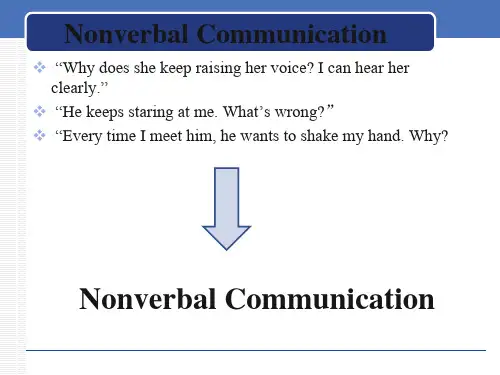 商务英语NonverbalCommunication
