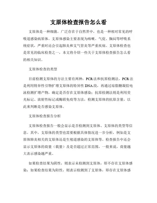 支原体检查报告怎么看