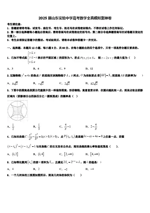 2025届山东实验中学高考数学全真模拟密押卷含解析