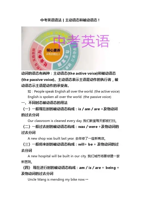 中考英语语法丨主动语态和被动语态！