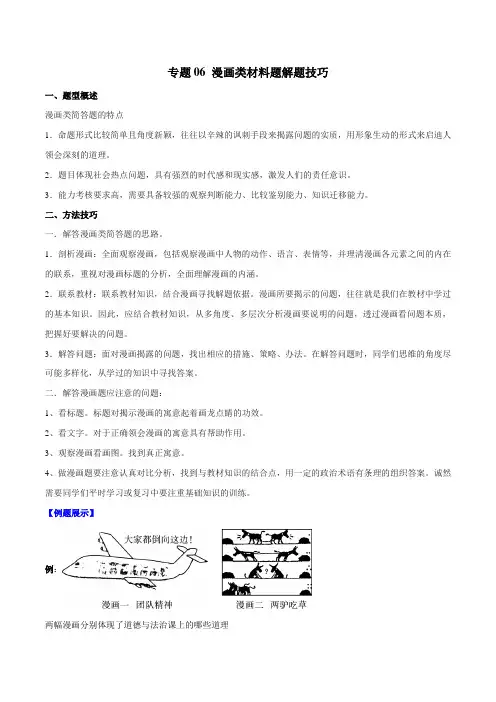 专题06 漫画类材料题解题技巧(解析版)