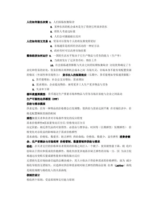 初级微观经济学笔记