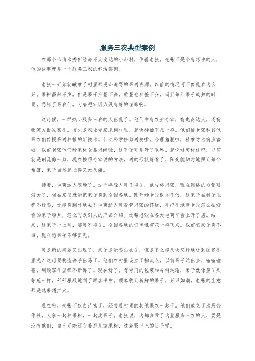 服务三农典型案例