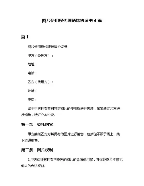 图片使用权代理销售协议书4篇