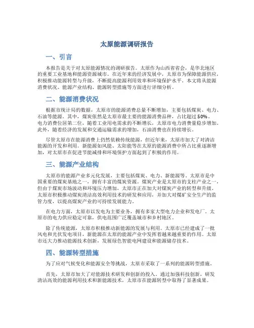 太原能源调研报告