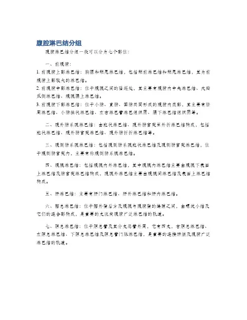 腹腔淋巴结分组