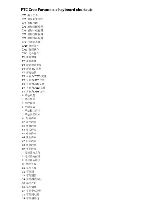 Creo Parametric快捷键1
