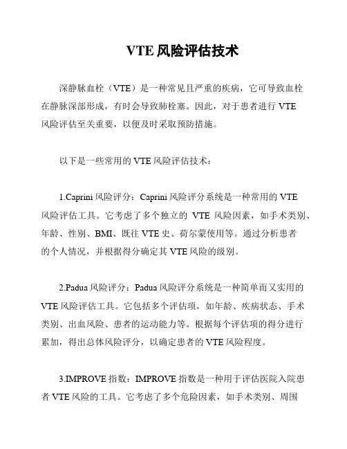 VTE风险评估技术