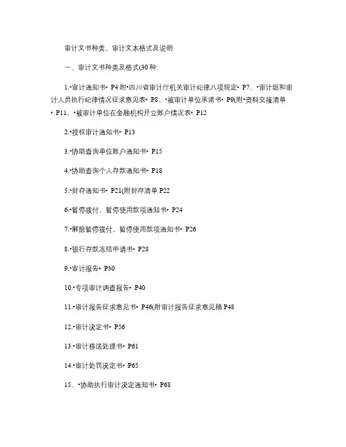 常用审计文书.