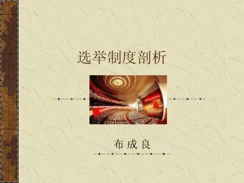 政治文明课件之选举制度
