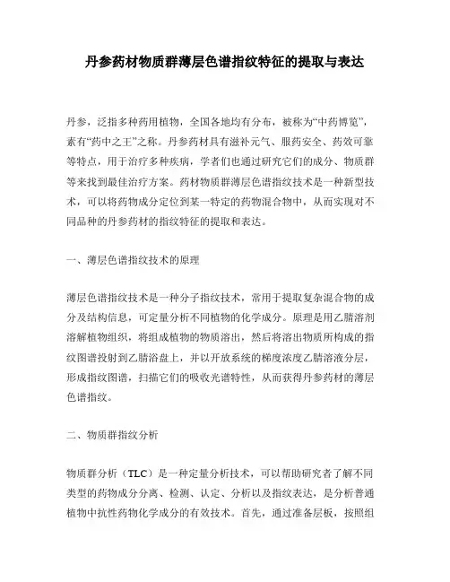 丹参药材物质群薄层色谱指纹特征的提取与表达