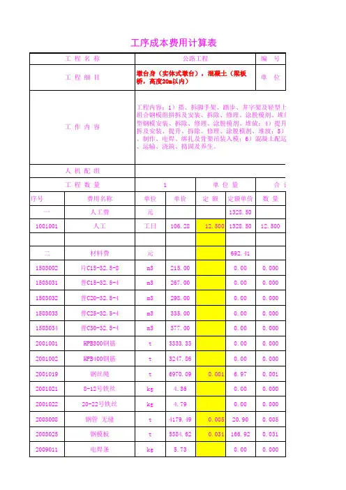 4602.05混凝土(梁板桥,高度20m以内)