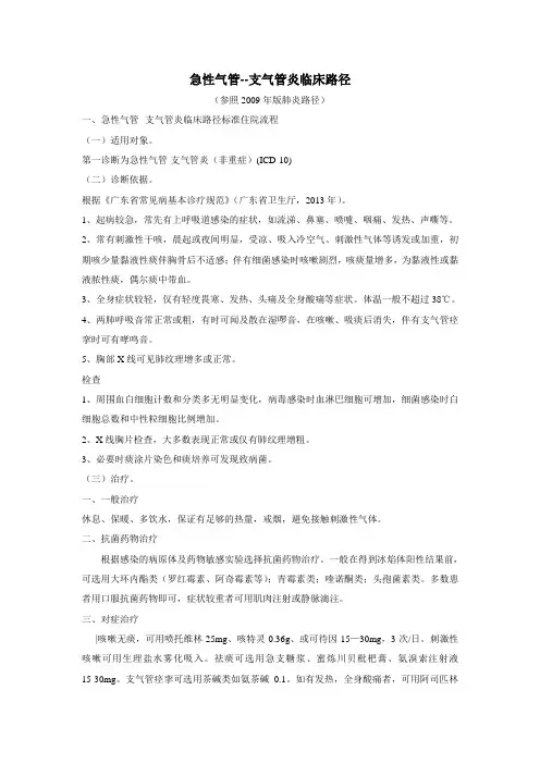 支气管炎临床路径