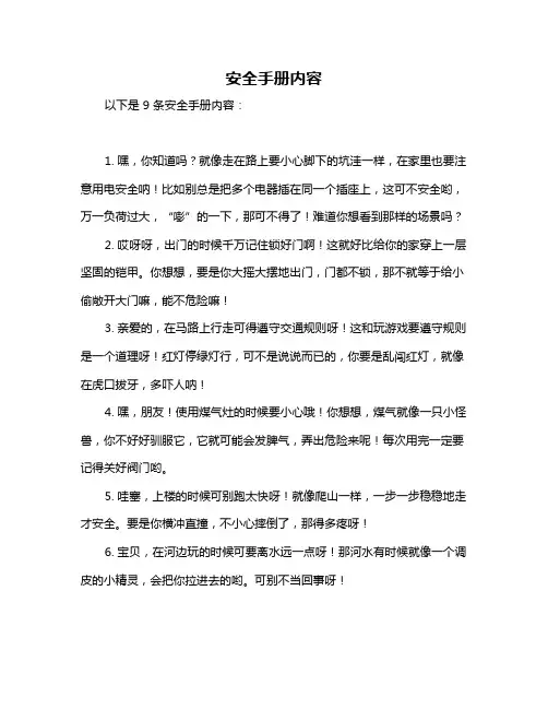 安全手册内容