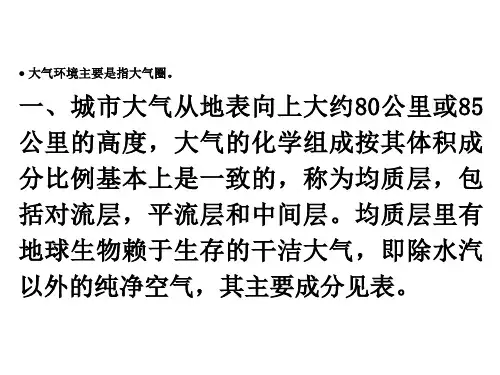 城市大气环境概述